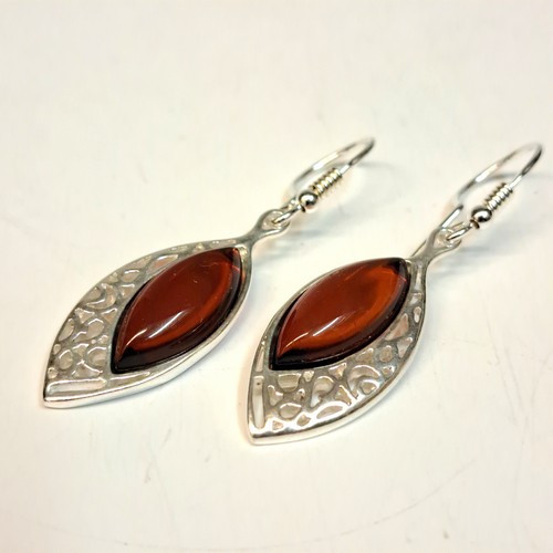  HWG-2436 Earrings, Pointed Ovals Yellow Amber $45 at Hunter Wolff Gallery